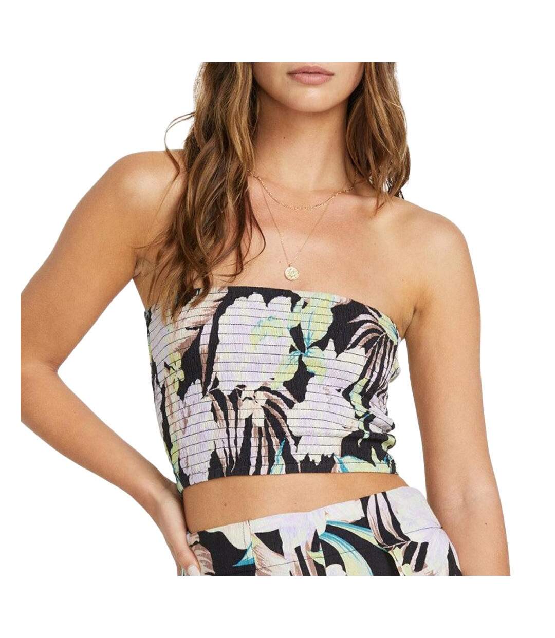 Bandeau noir à fleurs femme billabong keep it simple-1