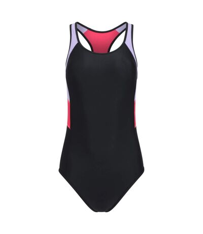 Womens/ladies Take The Plunge One Piece Swimsuit Purple Mountain Warehouse