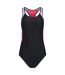 Womens/ladies Take The Plunge One Piece Swimsuit Purple Mountain Warehouse-1
