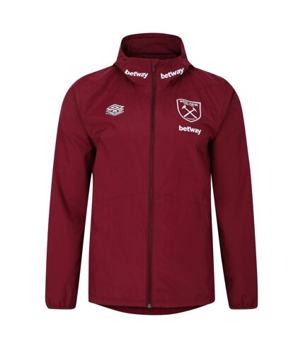 Umbro Mens 23/24 West Ham United FC Showerproof Jacket (New Claret/Tawny Port)
