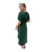 Robe Mi-longue Manches Chauve-souris Femme Bleu Sarcelle AX Paris-3