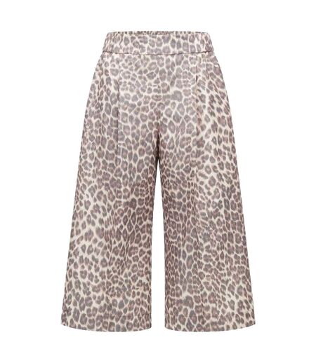 Womens/ladies Tanimala Leopard Print Shorts Beige Brown Black Boss