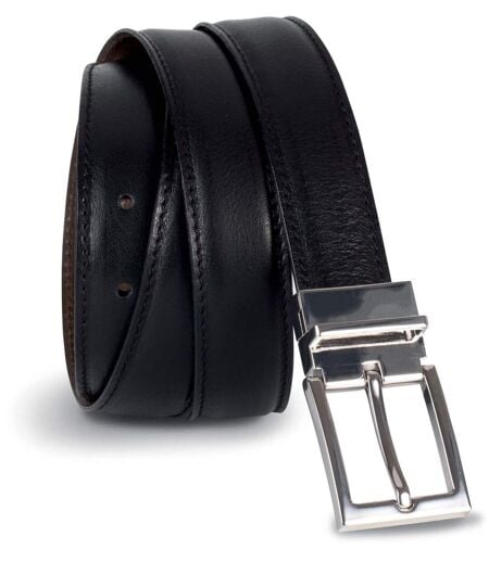 +++ FDS 230925 +++ Ceinture cuir réversible - KP810 - noir et marron - 35 mm