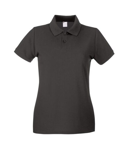 Womens/Ladies Fitted Short Sleeve Casual Polo Shirt (Graphite)