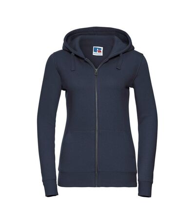 Womens/ladies Authentic Full Zip Hoodie French Navy Russell