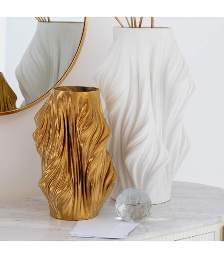 Vase Déco en Porcelaine Impression 3D 28cm Doré