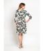 Robe fleurie boutonnée col V et manches 3/4-2