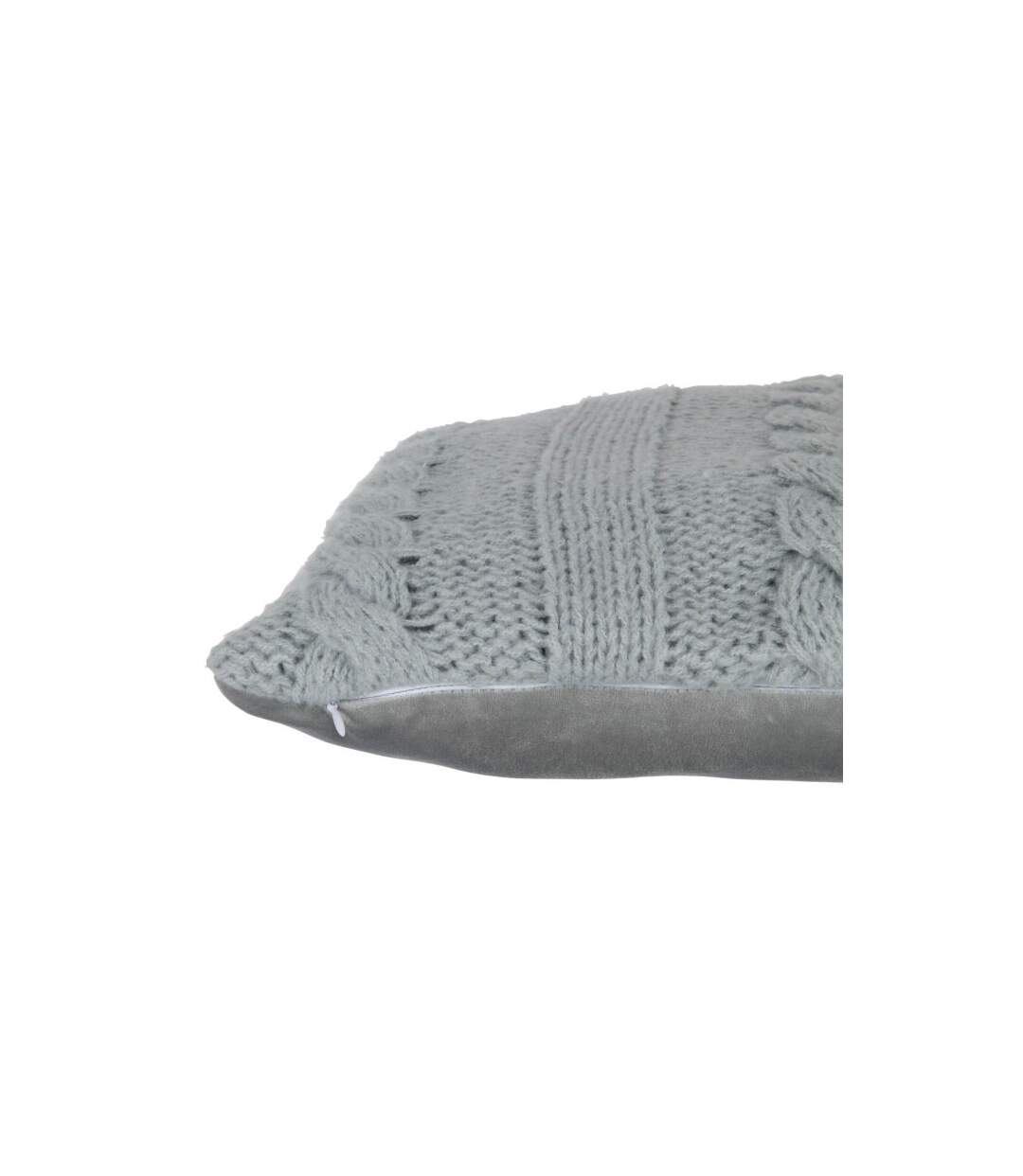 Coussin Déco Tricoté Twist 45x45cm Gris-3