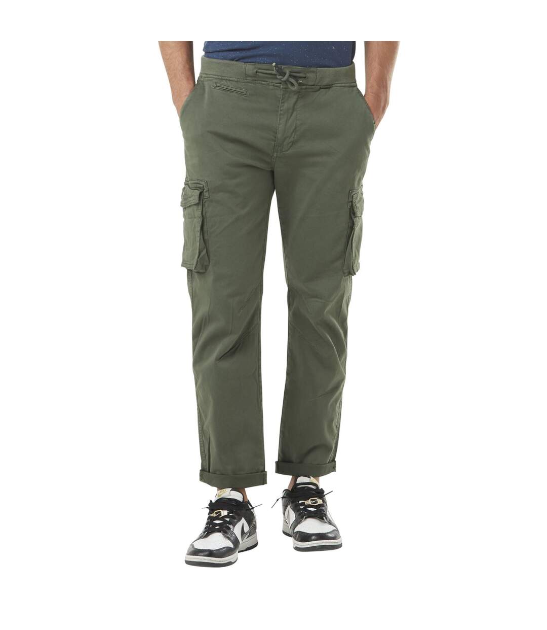 Pantalon cargo homme poches laterales avec écusson brodé en coton Ico Vondutch-1