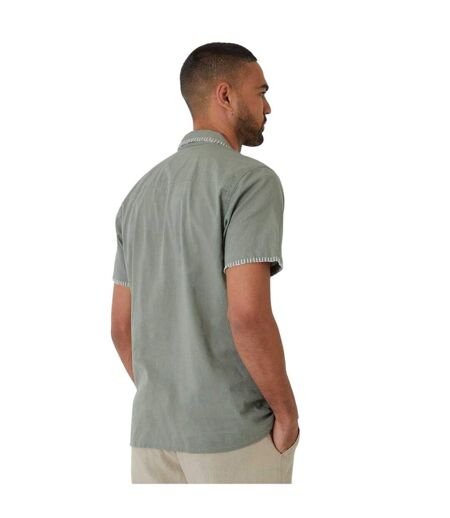 Chemise Manches Courtes Burnley Homme Vert De Gris Clair Threadbare