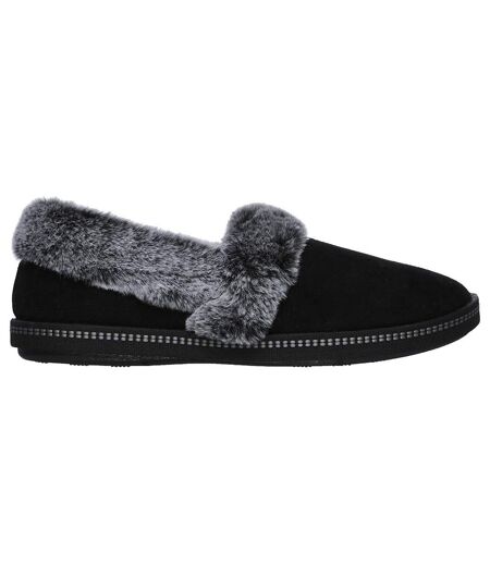 Womens fur lined slipper black Skechers