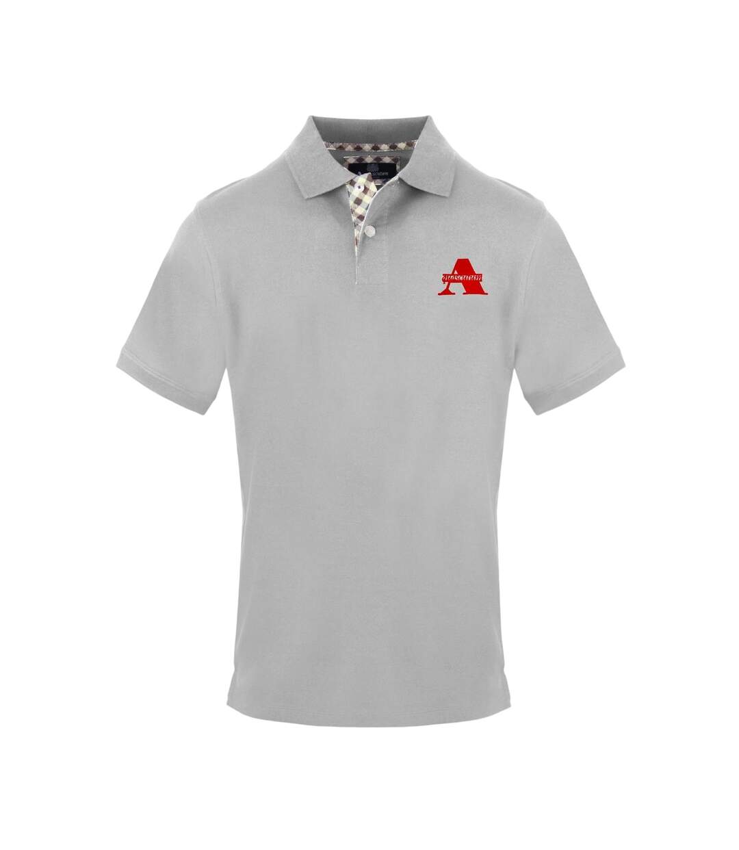 Polo Motif/style Logo Sur Poitrine Homme Gris Aquascutum-1