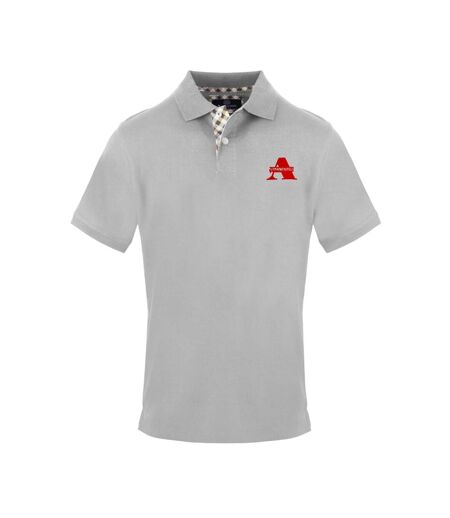 Polo Motif/style Logo Sur Poitrine Homme Gris Aquascutum