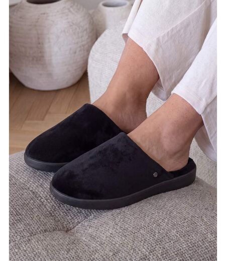 Isotoner Chaussons Mules femme en velours ultra doux