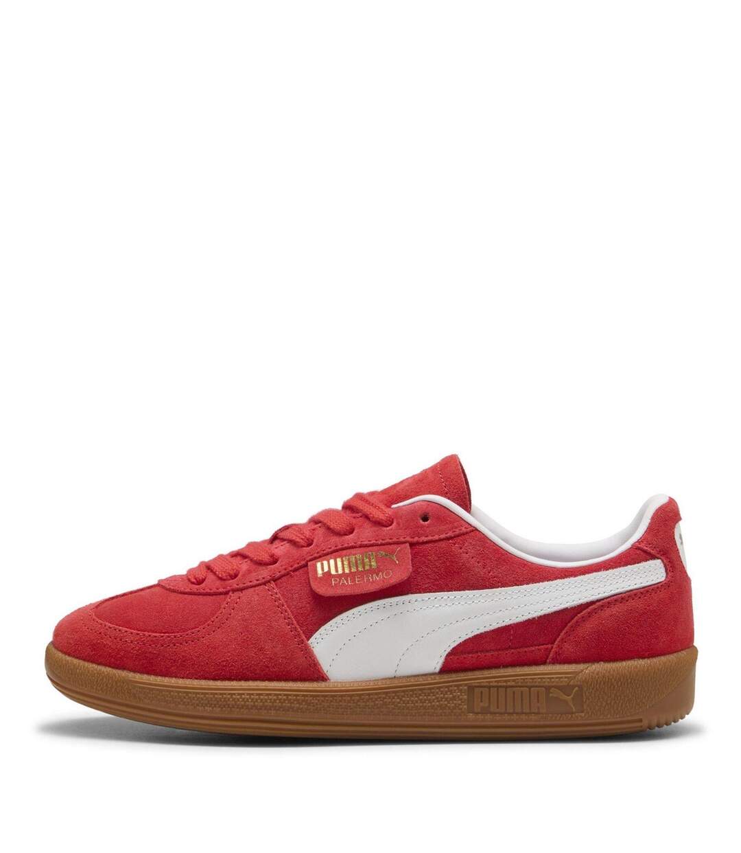 Mens Palermo Leather Trainers Red White Puma-2