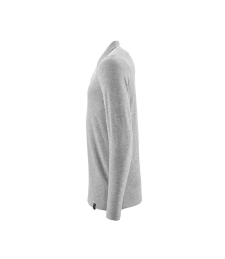 Mens Crossover Long-sleeved Polo Shirt Grey Mascot