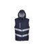 Yoko Unisex Adults Hi Vis Kensington Hooded Gilet (Navy)