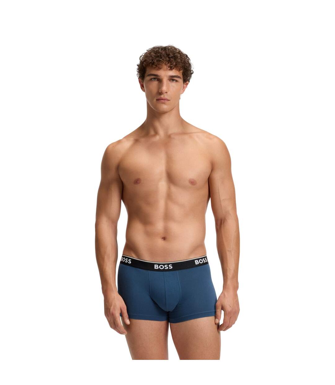 Pack Of 3  Mens Logo Boxer Briefs  Blue Teal Navy Boss-4