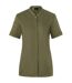 Womens/ladies Green-generation Short-sleeved Chef Jacket Moss Green Karlowsky-1