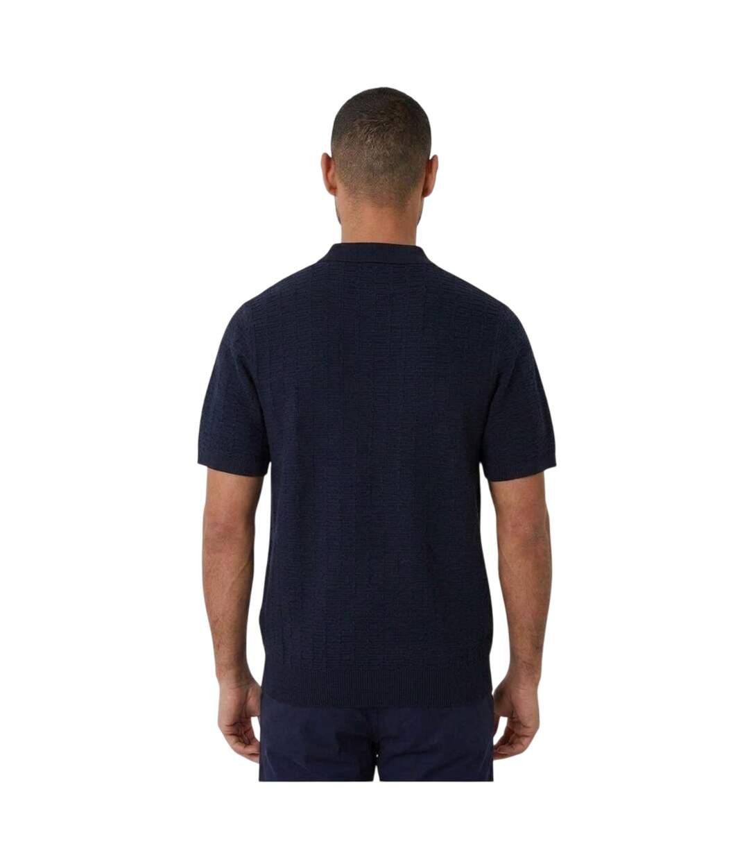 Mens Halliwell Short-sleeved Polo Shirt Navy Threadbare-2