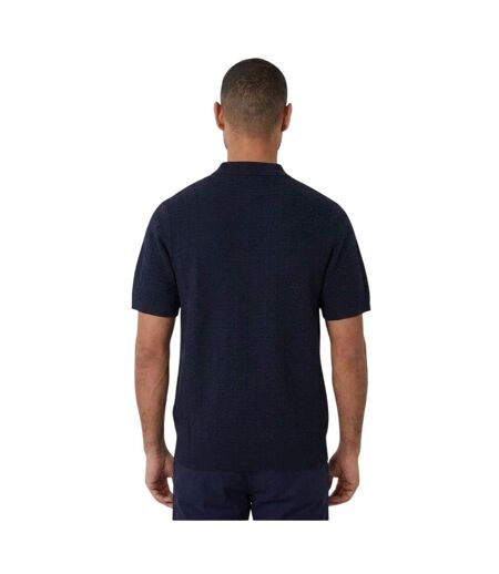 Mens Halliwell Short-sleeved Polo Shirt Navy Threadbare