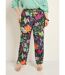 Pantalon fluide stretch, fleuri poétique-1
