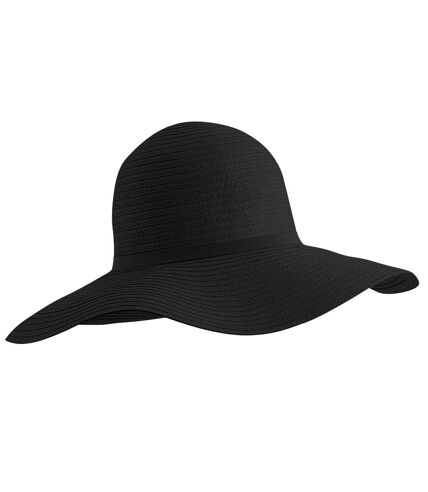 Beechfield Womens/Ladies Marbella Wide Brim Sun Hat (Black)