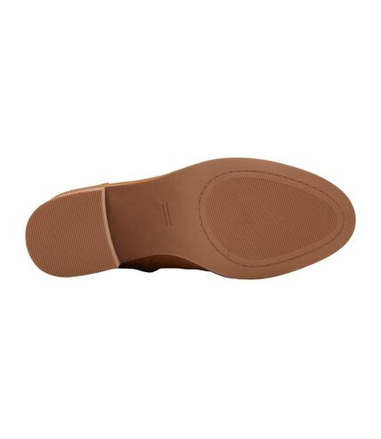 Womens/ladies evelyn leather boots tan Toms