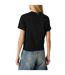 Womens/ladies Embroidered Logo Cotton Cropped T-shirt Black Tommy Jeans-2