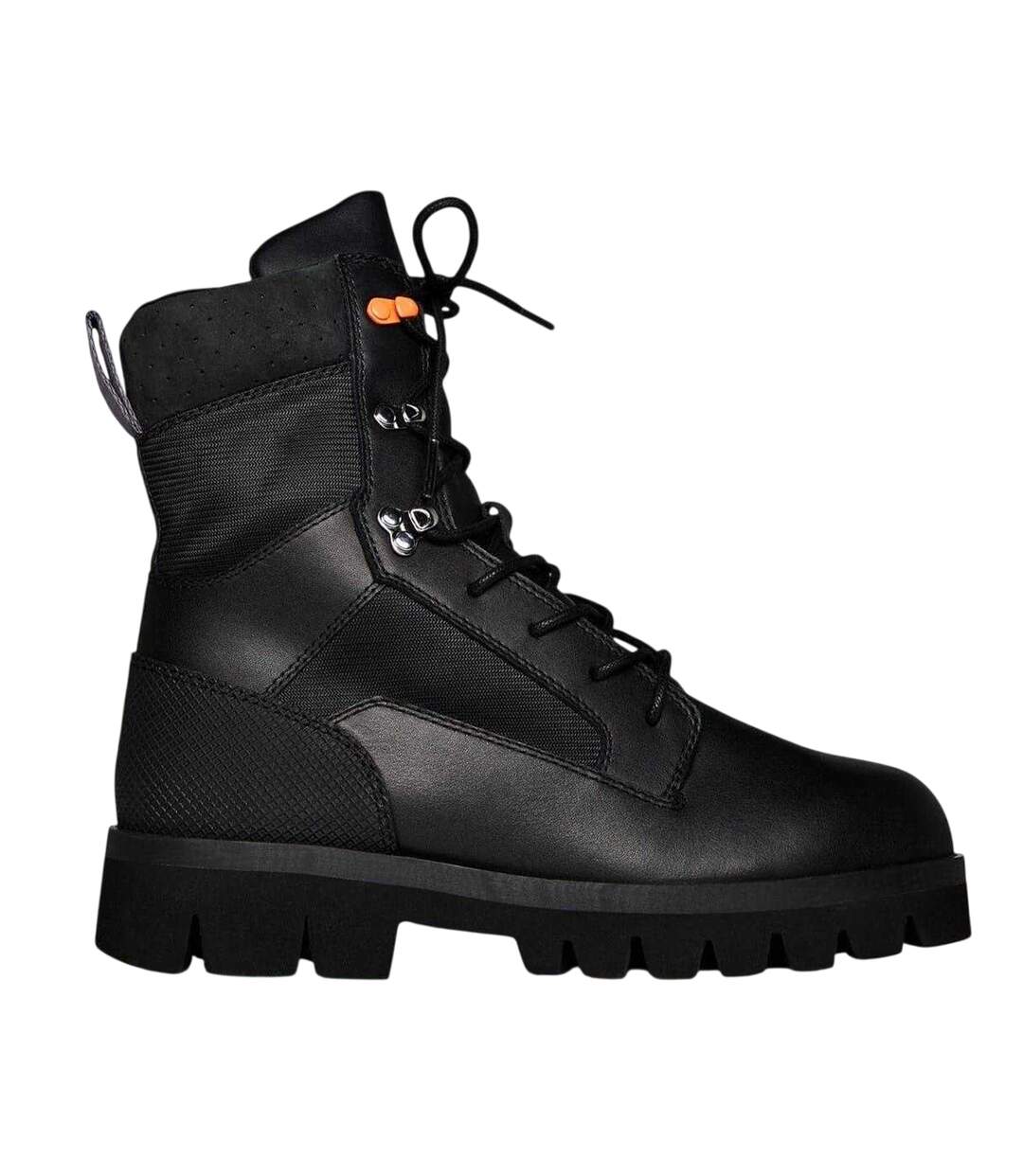 Womens/ladies Leather Combat Boots Black Heron Preston-1