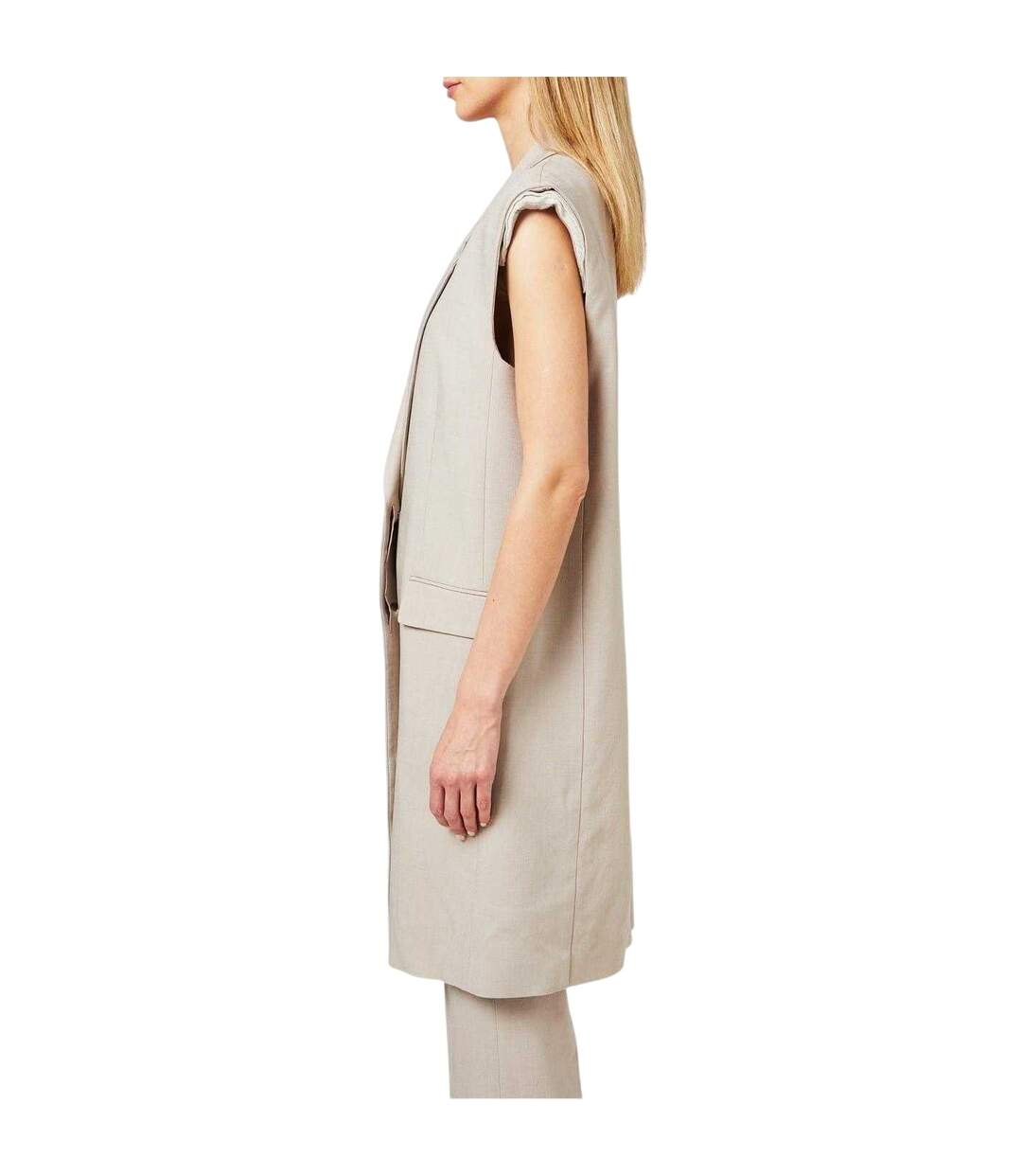 Blazer Sans Manches Motif/style Long Jewela Femme Beige Boss-4