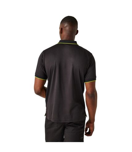 Mens navigate short-sleeved polo shirt black/lime green/orange Regatta