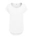 T-shirt manches courtes long décontracté - femme - BY036 - blanc