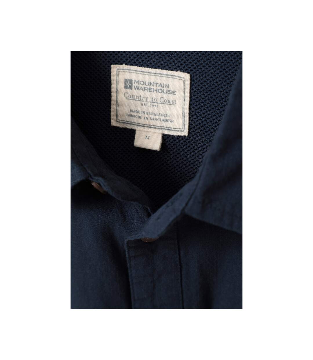 Mens Coconut Slub Short-sleeved Shirt Dark Blue Mountain Warehouse-2