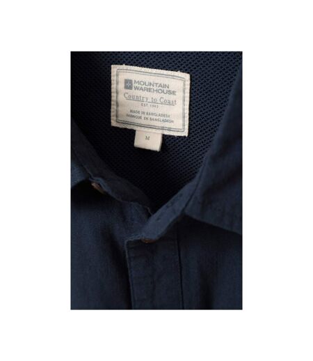 Mens Coconut Slub Short-sleeved Shirt Dark Blue Mountain Warehouse