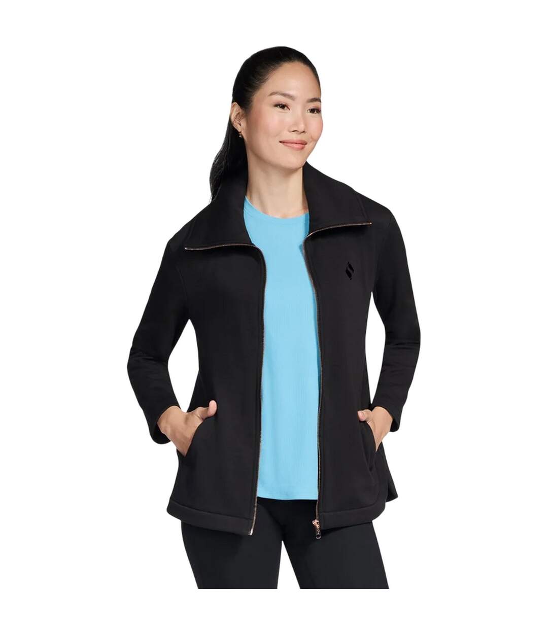Womens/ladies Go Snuggle Jacket Black Skechers-1