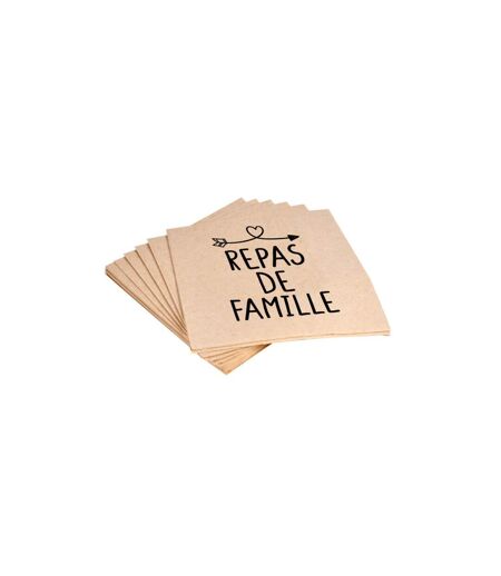 Lot de 20 Serviettes en Pulpe de Bambou Repas de Famille 33x33cm Naturel