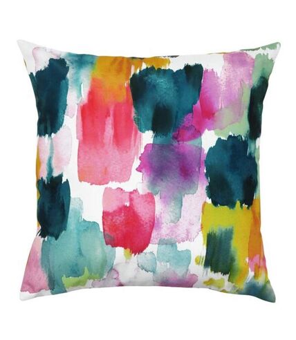 Watercolour outdoor cushion cover one size ochre yellow Evans Lichfield