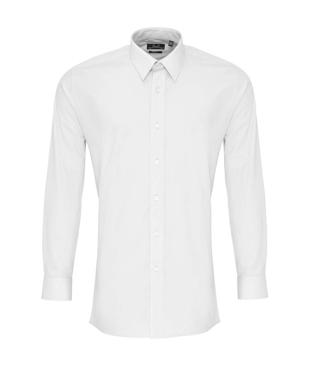 Chemise de travail en popeline à manches longues et coupe ajustée homme blanc Premier-1