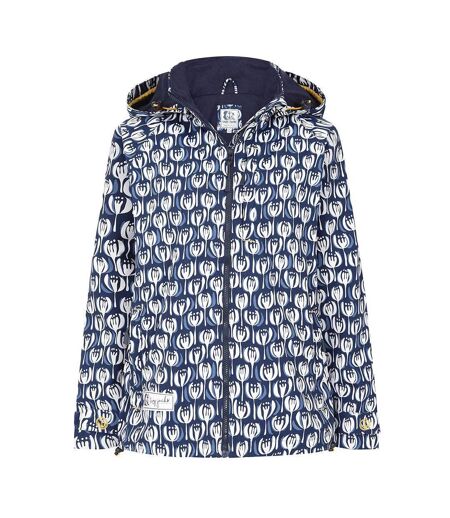 Womens/ladies Pod Waterproof Jacket Navy White Lazy Jacks