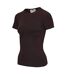 Pack Of 2  Womens/ladies Crew Neck Slim T-shirt  Chocolate White Slazenger-3