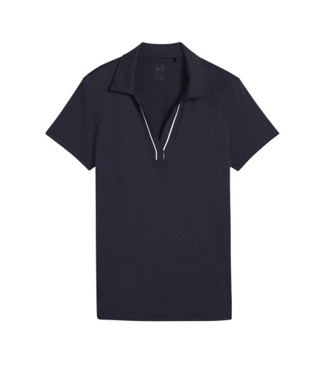 Womens/ladies Cloudspun Piped Short-sleeved Polo Shirt Deep Navy Puma