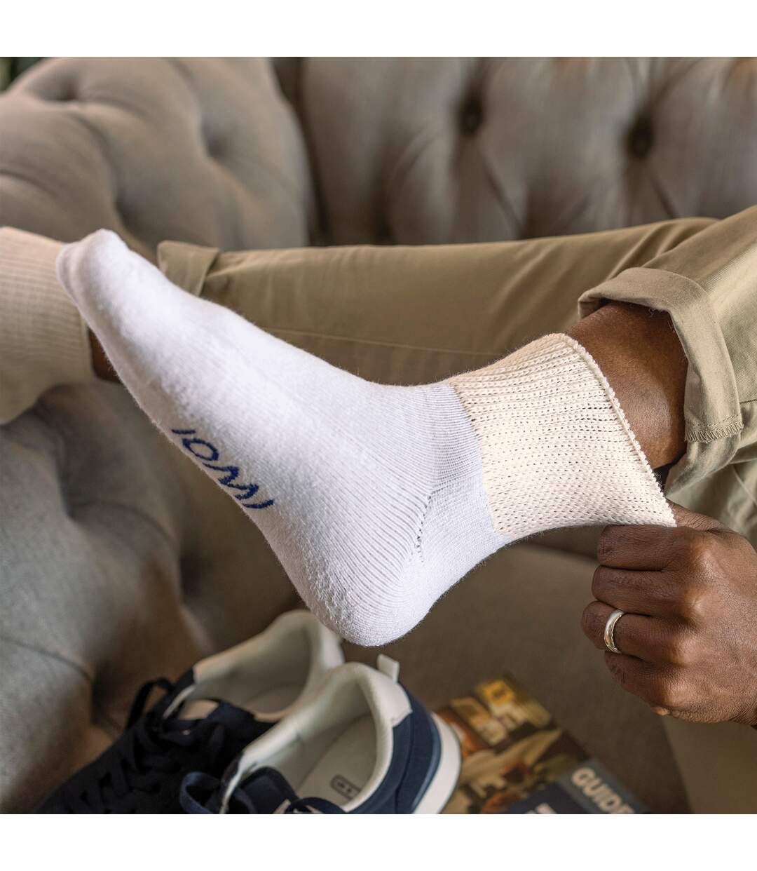 3 Paires Chaussettes de Diabetiques Basses Coton-4