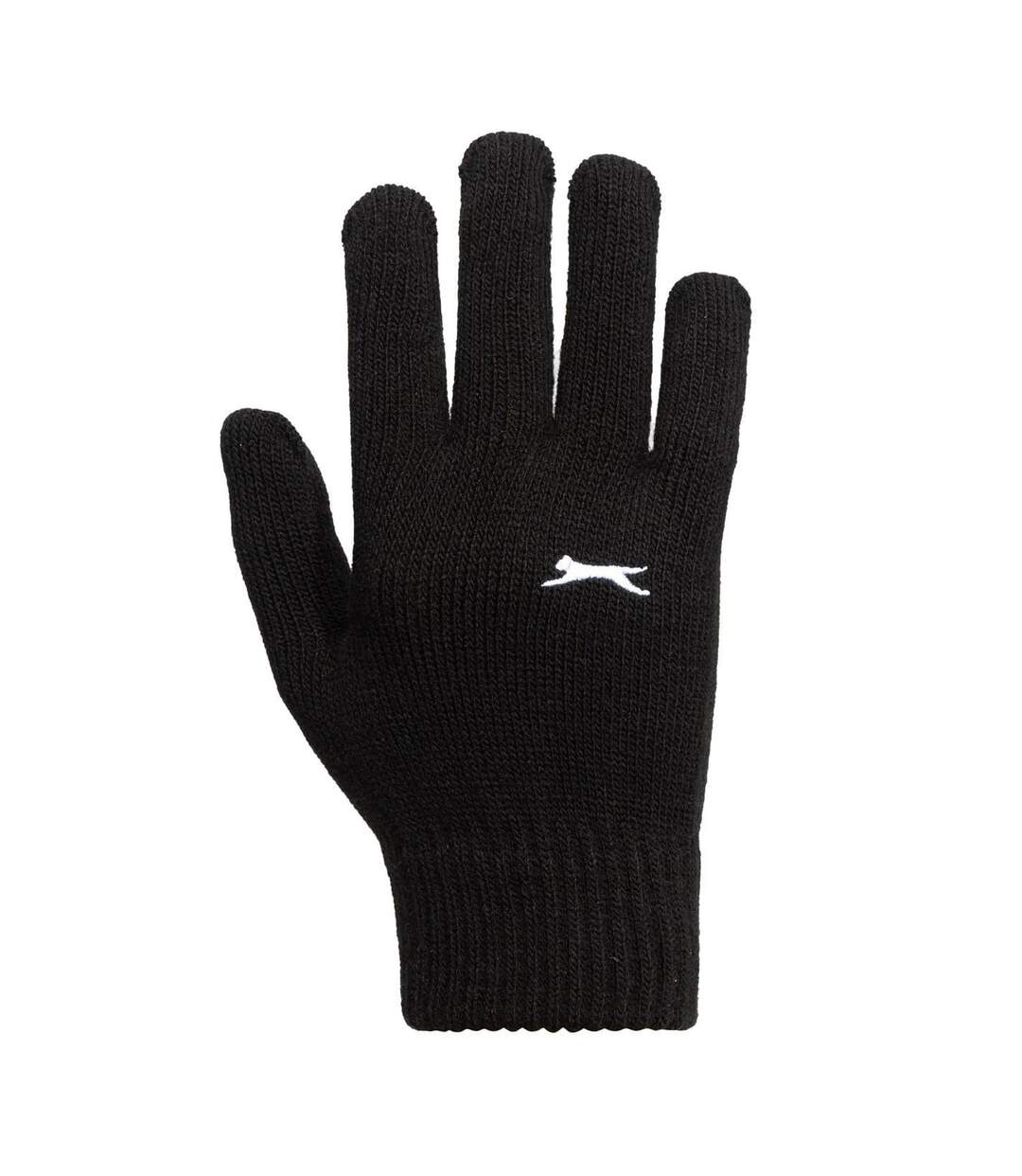 Unisex Adult Knitted Gloves Black Print Slazenger-4