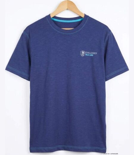 CHALLENGER SANCHO2 : Tee-shirt col rond en coton flammé pour un look texturé unique