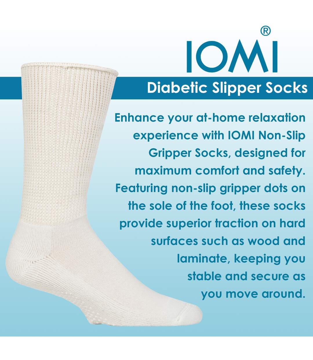 3 Pairs Diabetic Socks with Grips | Extra Wide Non Slip Slipper Socks-3