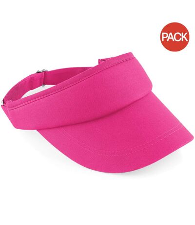 Beechfield Unisex Sports Visor / Headwear (Pack of 2) (Fuchsia) - UTRW6706