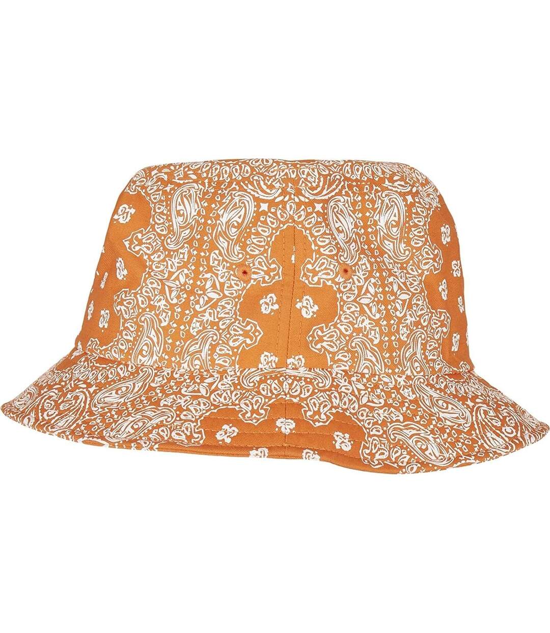 Unisex adult bandana printed bucket hat orange Flexfit-2