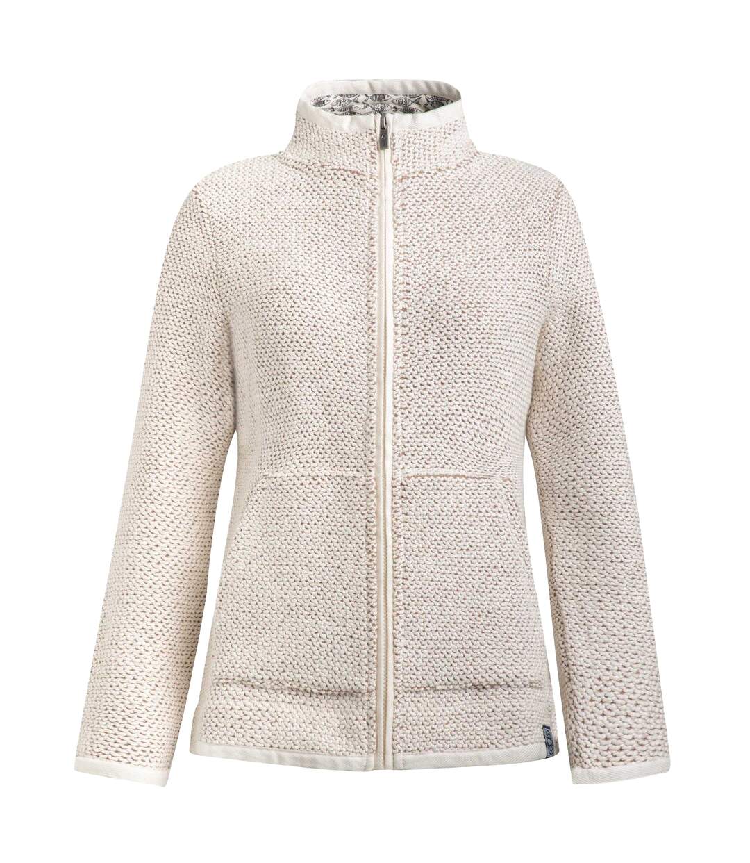 Womens/ladies sontee full zip fleece jacket ecru Weird Fish-1