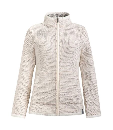 Womens/ladies sontee full zip fleece jacket ecru Weird Fish